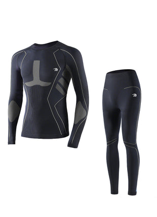 black grey thermal ski base layer set