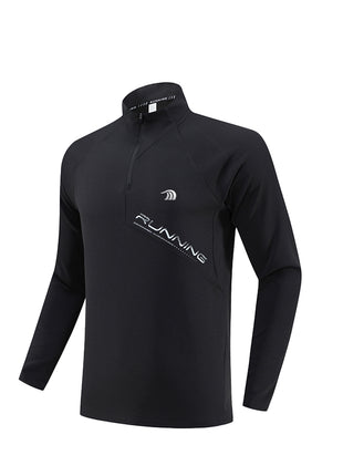 black half zip mock neck pullover