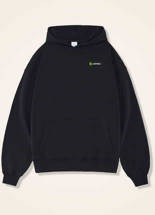 black heavyweight french terry hoodie