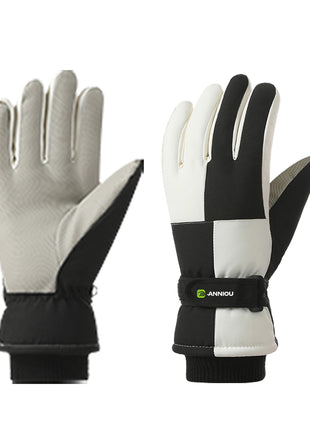 black mens fleece lined ski gloves