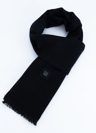 black minimalist unisex heated scarf