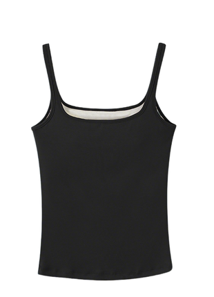 black mulberry silk square neck camisole