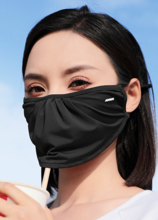 black shell shape uv protection face mask