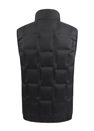 black smart 9 area heated gilet of back view