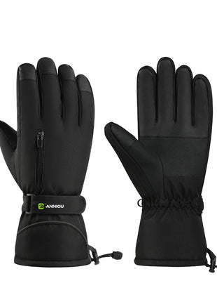 black thermal winter sports gloves