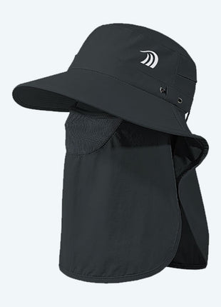 black uv full face bucket hat