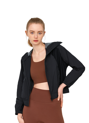 black wide brim sun protection jacket