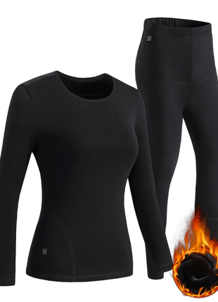 black womens heated underwear set