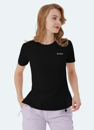 black womens upf50 quick dry drawstring t shirt