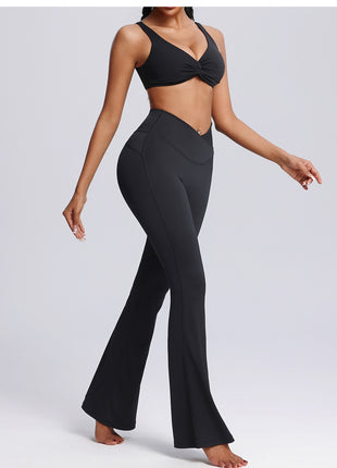 black workout flare leggings