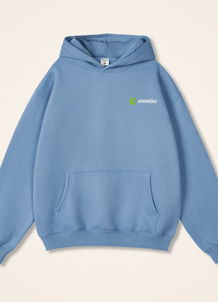 blue 350gsm fleece pullover hoodie