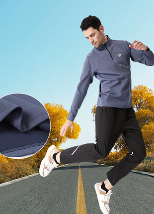 breathable mens half zip sweatshirt
