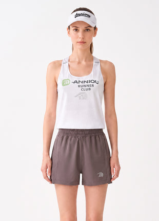 #brown Anniou High Rise Split Running Shorts
