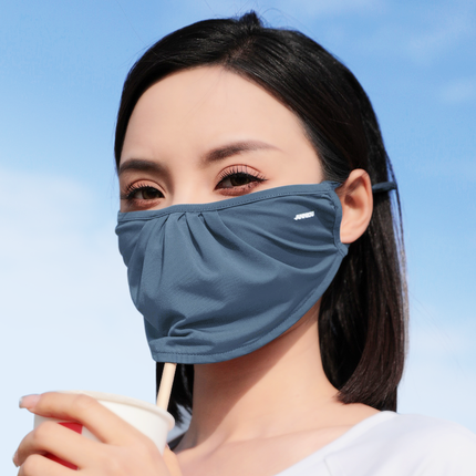 Sidiou Group ANNIOU Anti UV Mask Washable Ice Silk Soft Breathable Woman Sun Protecting Face Cover Outdoor UPF50+ Face Cover Ups