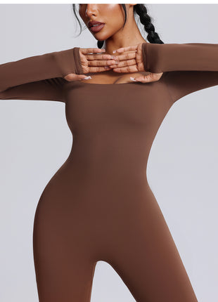 coffee slim fit sports jumpsuit