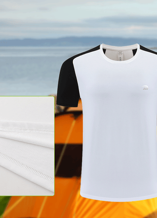 colorblock quick dry athletic t shirt with exquisite stitching