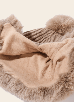 cozy fleece lined cat ear knit beanie