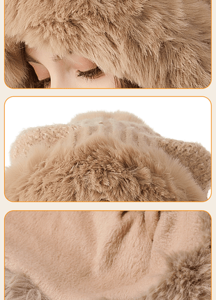 cozy fleece lined knit beanie with soft fur trim