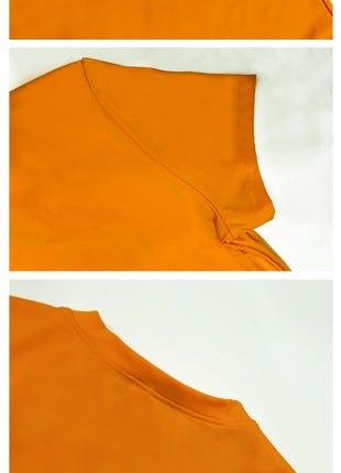 crew neck and sleeve stitching detail display