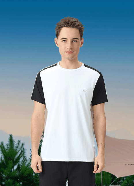 crew neck color block quick dry t shirt