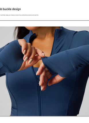 cuff thumb buckle design women yoga jacket