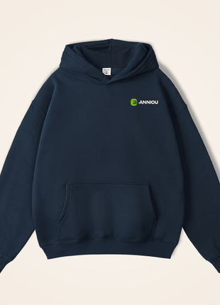 dark blue 350gsm fleece pullover hoodie