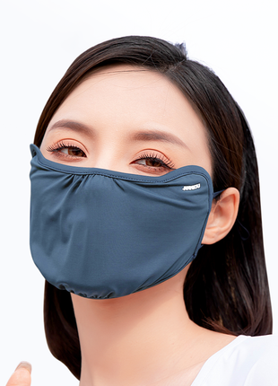 dark blue cooling ice silk uv protection face mask