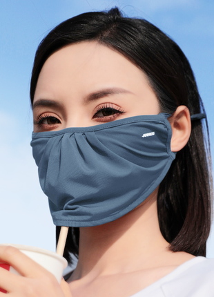 dark blue shell shape uv protection face mask