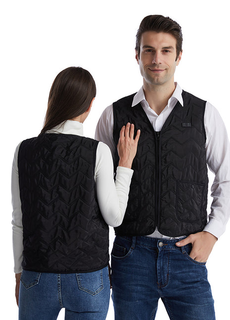 dual control 8 area carbon fiber v neck heated vest