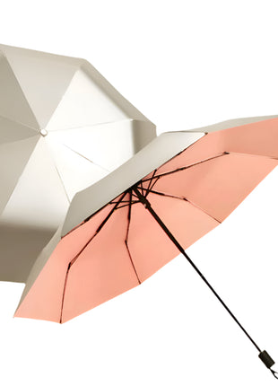 dusty pink manual titanium silver umbrella