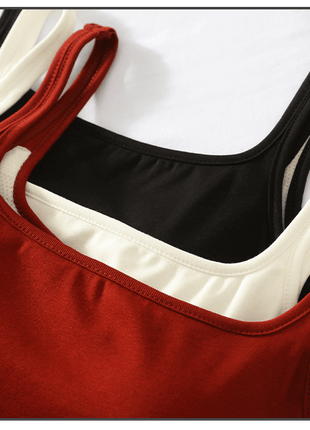 elastic shoulder strap mulberry silk square neck camisole
