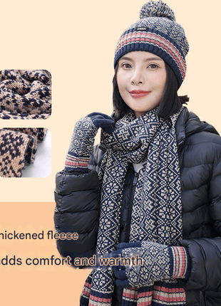 fleece lined thick knit warm set