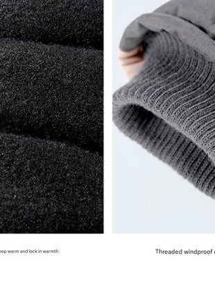 fleece lining and threaded windproof elastic cuff of gloves