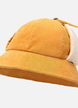 Foldable Ear Flap Corduroy Bucket Hat - Sidiou Group