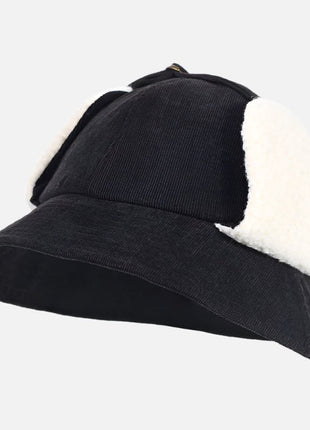 Foldable Ear Flap Corduroy Bucket Hat - Sidiou Group