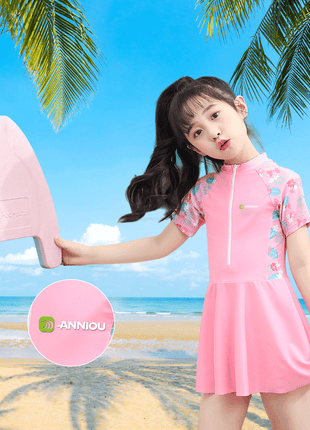 Girls' One - piece Swim Dress with Shorts - Sidiou Group