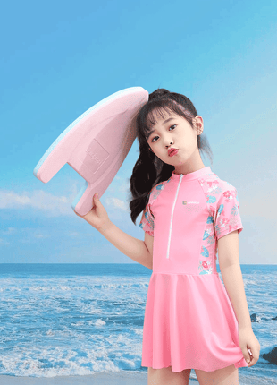 Girls' One - piece Swim Dress with Shorts - Sidiou Group
