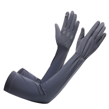 gray UV Protection Long Sleeve Golf Gloves