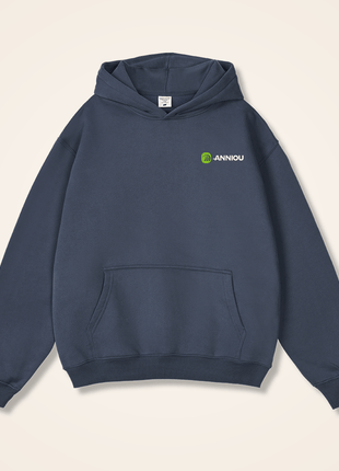 gray blue 350gsm fleece pullover hoodie