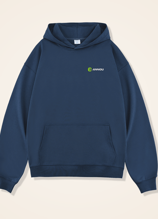 gray blue heavyweight french terry hoodie