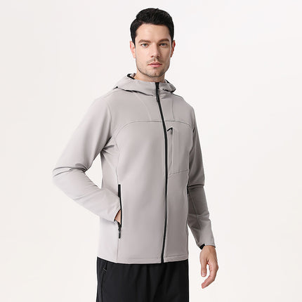 gray mens hooded sports jacket