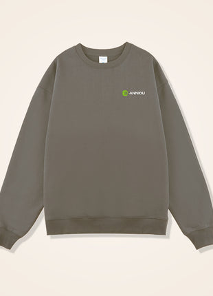gray plain fleece crewneck pullover