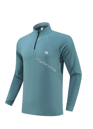 green half zip mock neck pullover