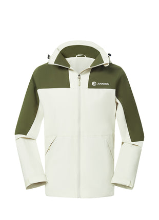 green lightweight hooded windbreaker