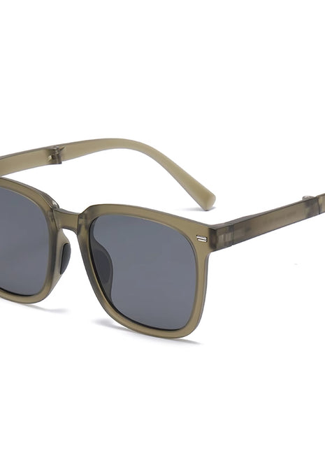 green pocket size foldable sunglasses