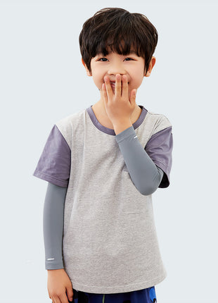 grey kids ice silk cooling sun sleeves