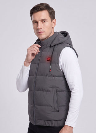 #grey men warm heated gilet