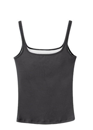 grey mulberry silk square neck camisole