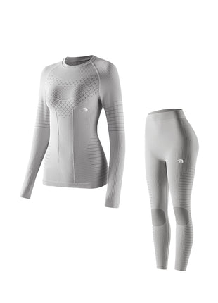 grey seamless ski base layer set