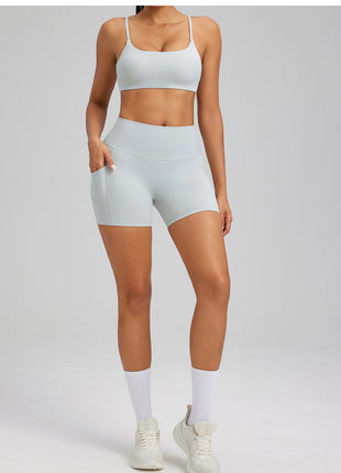 #grey thin strap sports bra